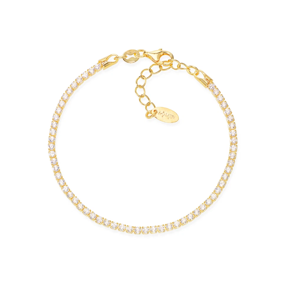 Bracciale Tennis Donna AMEN BTGB16 Argento 925% Gold Dorato