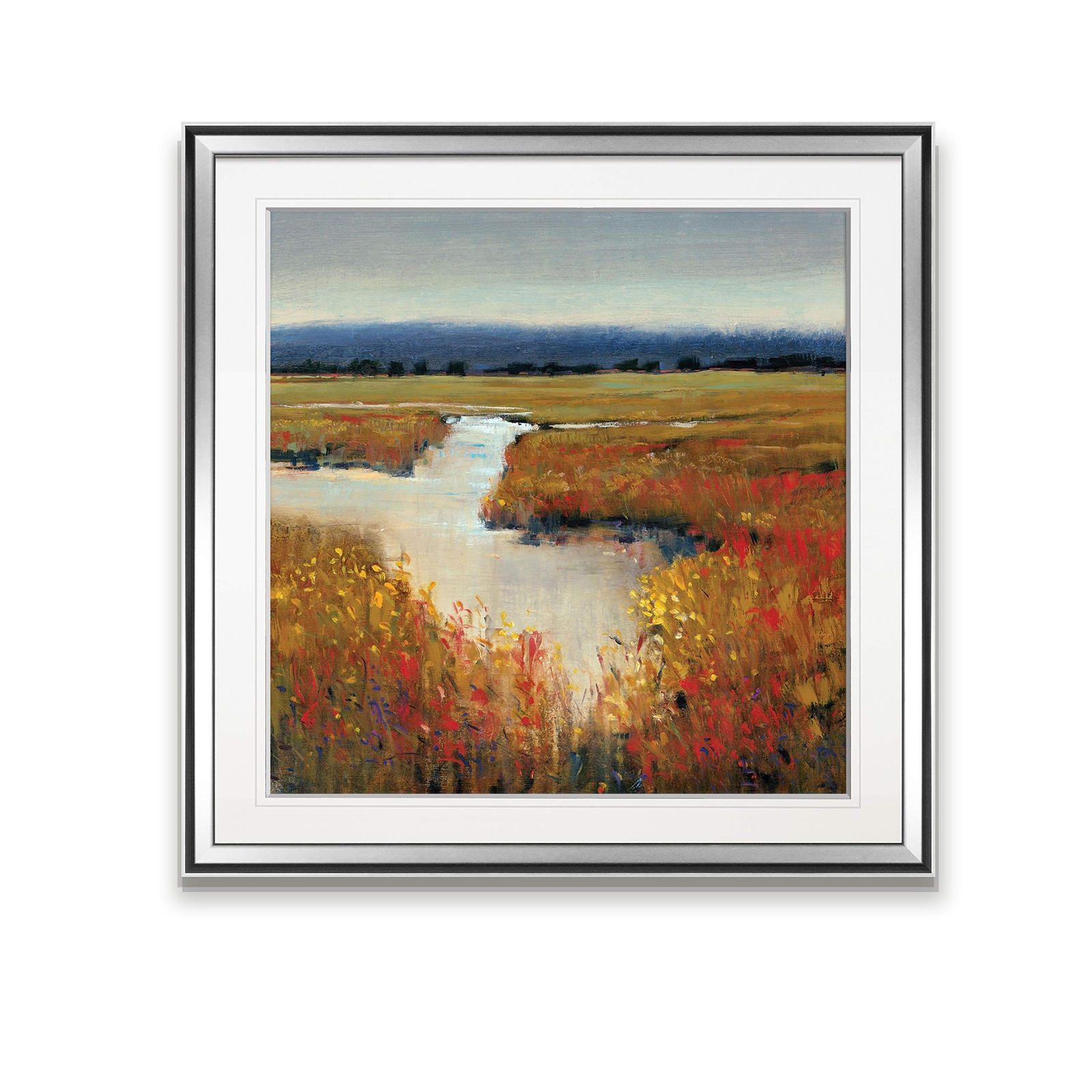 Tim Otoole’s Marsh Land I Contemporary Framed Scenic Giclee Canvas Wall Art