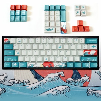 Coral Sea Keycap Pbt Key Caps 6 25x Space 87 104 Full Set For Cherry Mx Keyboard Ebay