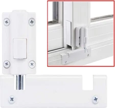 Patio Sliding Door Security Foot Lock Kick Lock, Fits on Top Rail-Childproof