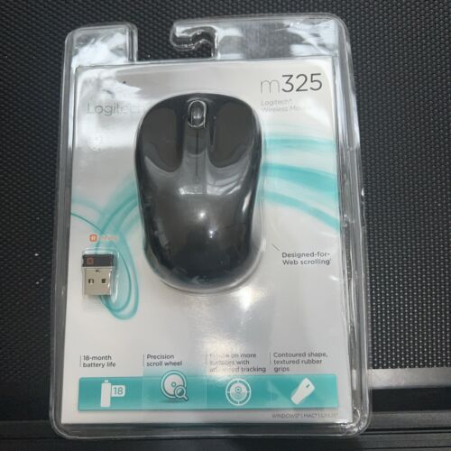 Logitech M325 Wireless Mouse - Black open box
