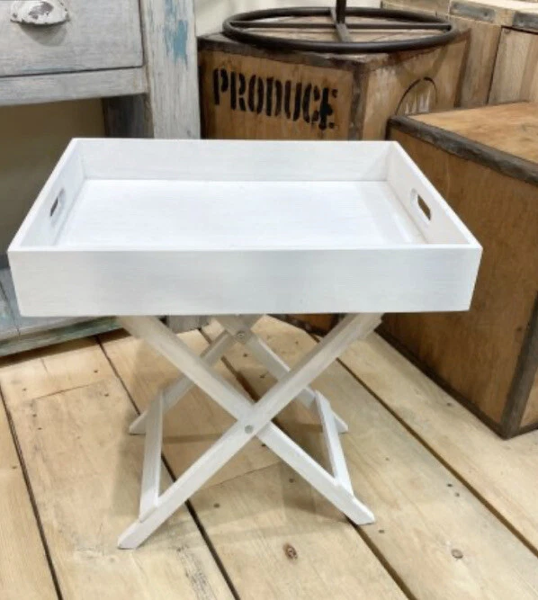 White wooden on sale tray table