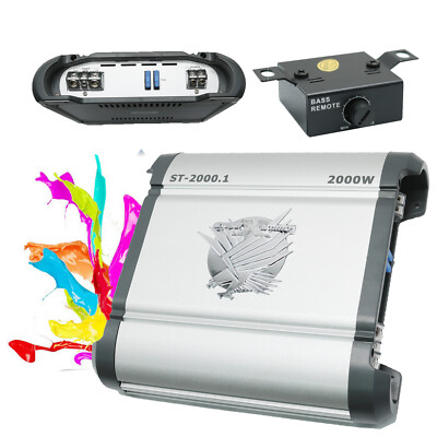 Car Amplifiers - ST-2000.1 1550 Watt Monoblock Sub Amp 1/2/4 Ohm + Bass Knob