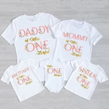Celebrate Birthday Family Shirt-Matching Tops Outfit Miss ONE-derful Fashion 1PC
