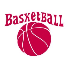 Basketball Text Ball - Vinyl Decal Sticker - Multiple Colors & Sizes - ebn3358
