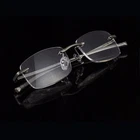 Business Men's Rimless Reading Glasses Alloy Metal Frame +1.0 +1.5 +2.0 +3.0