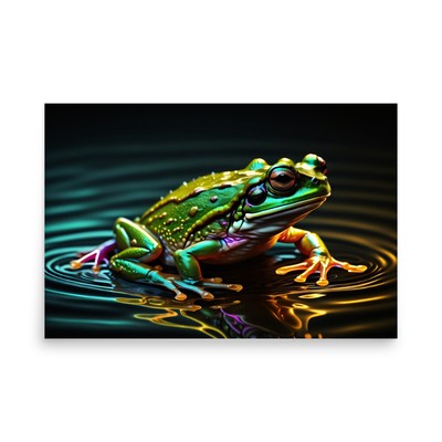 Colorful Frog Amphibian Illustration Premium Luster Photo Paper Poster 24''x36''