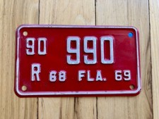 1968 Florida Motorcycle License Plate