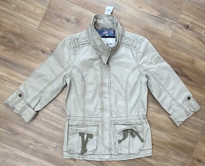 NWT GIRL S ABERCROMBIE KIDS CARGO W TIES FULL ZIP UTILITY JACKET SIZE XL bull