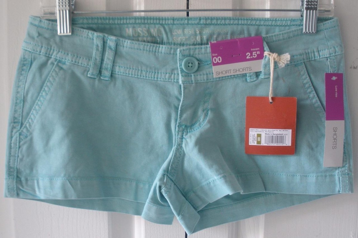 NWT Womens Merona Low Rise White Pink Aqua Blck Daisy Duke Short