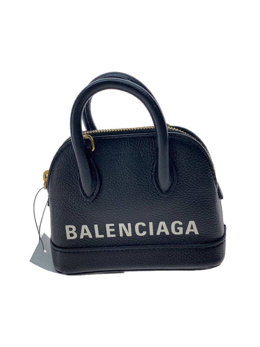 BALENCIAGA Shoulder Bag 2 Way Leather Black 639756 Logo Mini BALENCIAGA Shoulder Bag 2 Way Leather Black 639756 Logo Mini