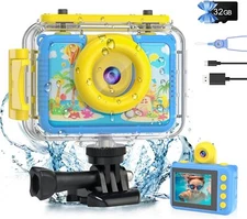 Kids Waterproof Camera Upgrade Digital Under water Christmas Birthday Gifts