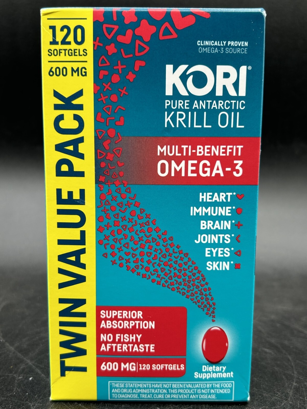 Kori Pure Antarctic Krill Oil Value Pack 120 Softgels 600mg Sealed Exp