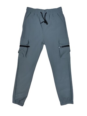 Herren Jogginghose Poly Cargo Hose Freizeit leicht Gummizug Kampfhose NEU