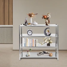 Silver 4 Tier Adjustable Shelf Storage, Stainless Steel Heavy Duty Shelving NEW