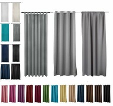 2x Gardinen Vorhänge Blickdicht Vorhang mit Kräuselband Ösen Schlaufen Kräuselba