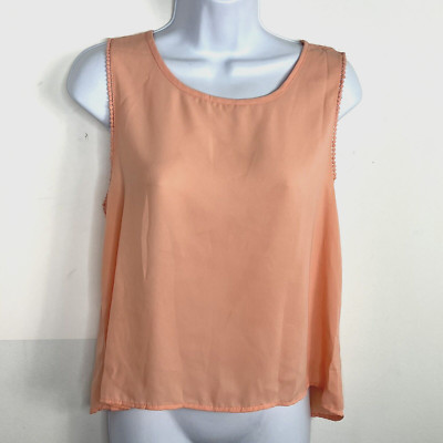 Elodie Sleeveless Top sz M Coral Pink Minimalist City Chic Clean Girl Glam