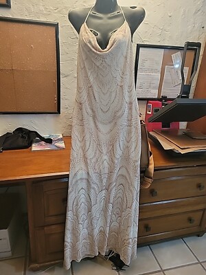 Prom Dress Cream W/ Rose Gold Homecoming Dress Size 11/12. Bridesmaid Dress  | eBay