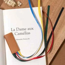 Bible Ribbons Bookmarks Leather Bookmarks w/ Colorful Ribbons for Reading