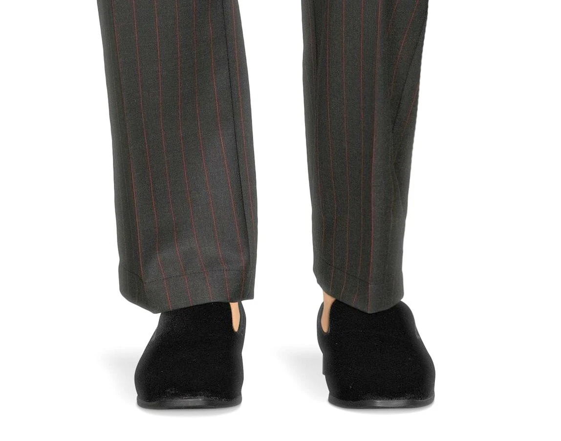 Pantaloni pantaloni Versace a righe grigi con logo in vita 100% lana nuovi con etichette $1 195 nuovi con etichette taglia 32 48