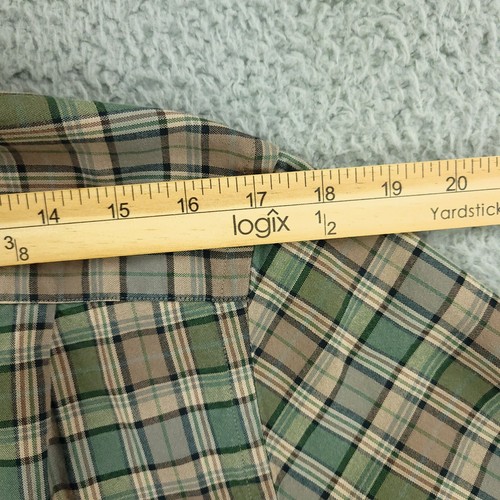 Southern Proper Dress Shirt Mens Medium Green Brown Tailored Fit Business Office - Picture 11 of 14