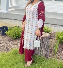 Women  s Multicolor Cotton Printed Salwar Kameez 3pc Set, One Size