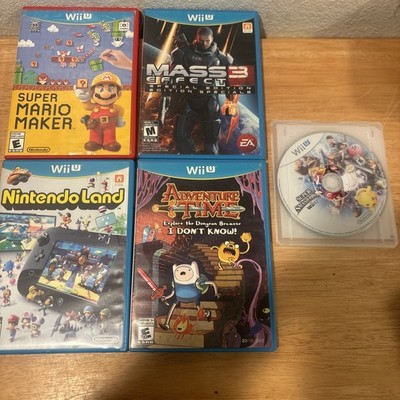 Nintendo Wii U Games Lot 5 Games! Super Smash Bros! Mario Maker, Land, Mass 3!