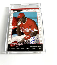 2001 Donruss The Rookies Autographed Josue Perez #R83 Phillies MLB Baseball
