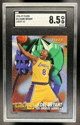 1996-97 Fleer Kobe Bryant Lucky 13 Rookie RC #13 Lakers SGC 8.5
