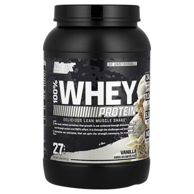 2 X  Nutrex Research, 100% Whey Protein, Vanilla, 2 lbs (913 g )