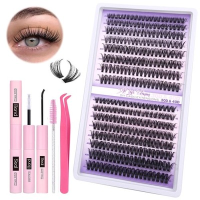 Wimpern Extensions Set 320 Cluster Lashes Lash Extension Set Mit Wimpernkleber