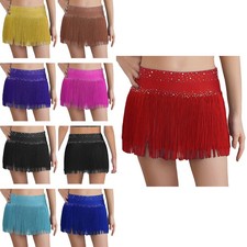 Girls Fringe Skirt Contemporary Latin Dance Cha-Cha Tassel Fancy Dress Up Gift
