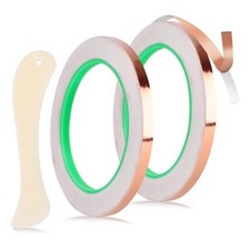 2pcs Copper Foil Tape Kit for Stained Glass, 1/4"x65.6 Feet Double-Sided