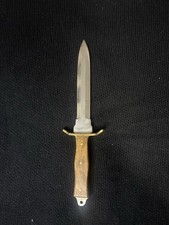 Bowie Knife Wood Handle Stainless Steel Spear Point Full Tang Brass Guard