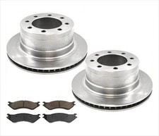 Juego de rotores de freno traseros y pastillas de freno para camioneta Dodge Ram 2500 2003-2008 (2)