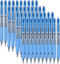 40 Pack Bulk Pens Ballpoint Smooth Writing Pens, Retractable Black Ink Pen, Medi