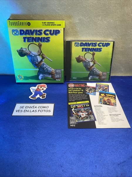 JUEGO TURBOGRAFX 16 PC ENGINE DAVIS CUP TENNIS COMPLETO CAJA
