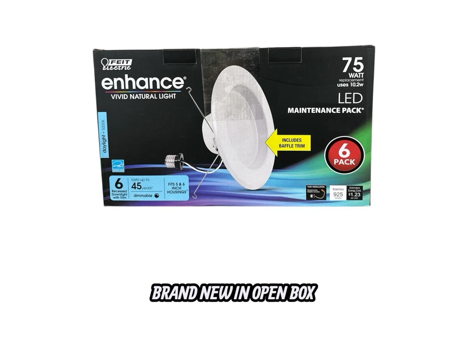 Feit Electric 5/6 in. Integrated LED White Retrofit Recessed Light Trim Dimmable - Image 2 of 4