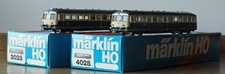 Marklin H0 3028/4028 railcar with control car 3 rail, new never run.  Made 1977!