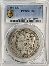 PCGS G06 1891-CC Morgan Silver Dollar (Carson City Mint)