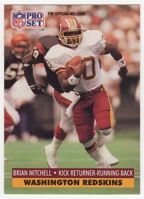 Brian Mitchell Redskins 1991 Pro Set ROOKIE RC Football Card #848 (Lot of 25)