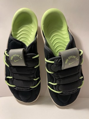 Nike Offline 3.0 Mule Sandals DJ5226-003 Blk Ghost Green Comfort Slip-On Sz 10.5