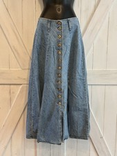 Vintage Y2K JouJou Denim Jean Maxi Skirt With Slits 7/8