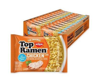 Nissin Top Ramen Noodle Soup, Chicken, 3 Ounce (Pack of 24)