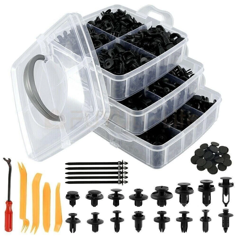 650X Car Retainer Auto Fasteners Push Trim Plastic Clips Pin Rivet Bumper Kit - Image 4 of 4