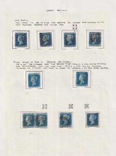 GB. QV. 1854 55. SG 19/20a 2d blue study. Good/Fine used.