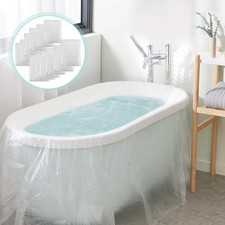 12 Pack Disposable Bathtub Cover Liner, Large Bathtub Liner Plastic Bag