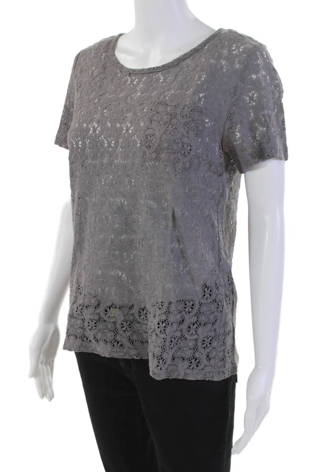 Blusa morada Marc By Marc Jacobs para mujer con cremallera manga corta cuello redondo talla S Foto 2 de 4