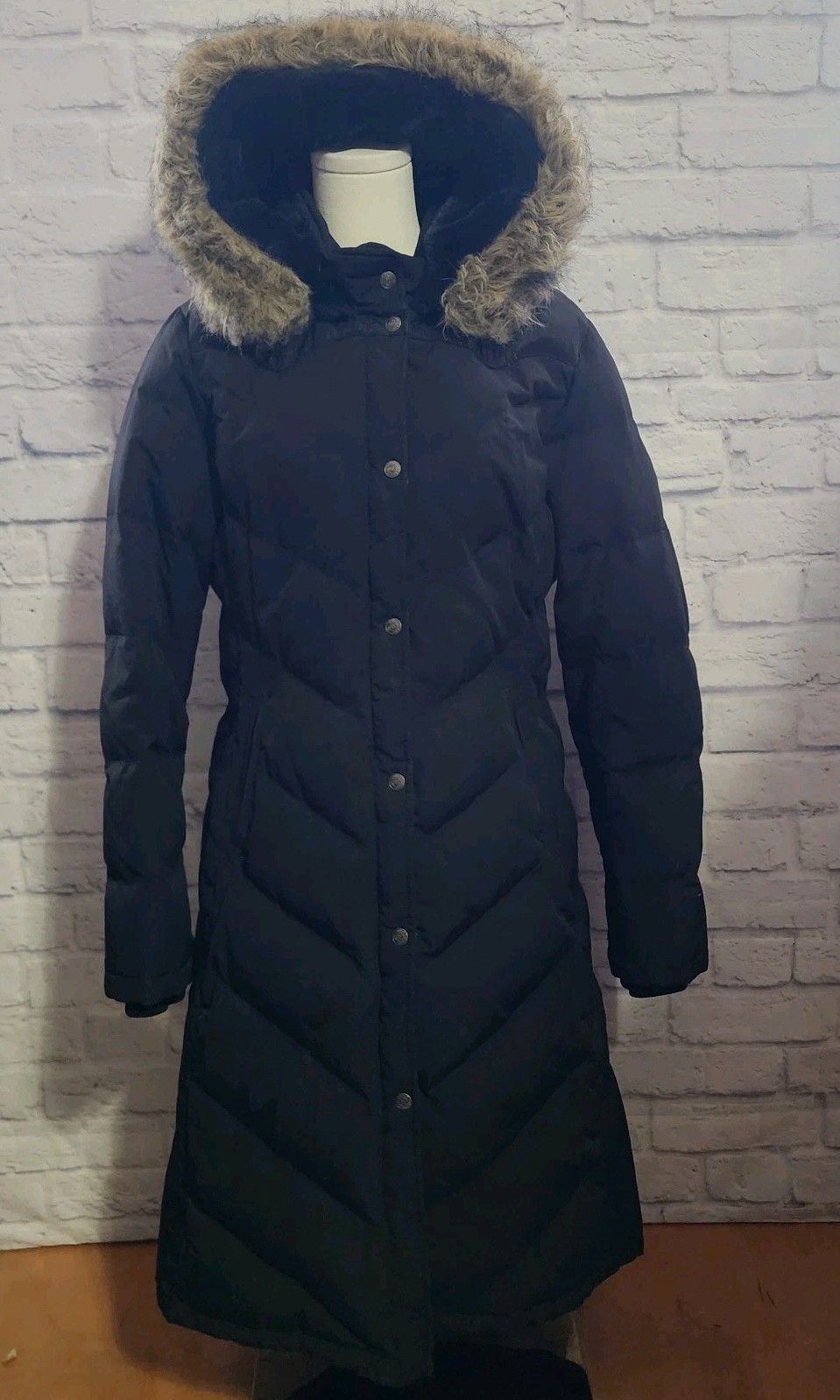 VTG POLO JEANS BY RALPH LAUREN Womens Sz L Black Long Puffer Goose Down Jacket 