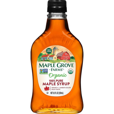 Maple Grove Farms Organic Pure Maple Syrup, Grade a Amber, 8.5 Ounce